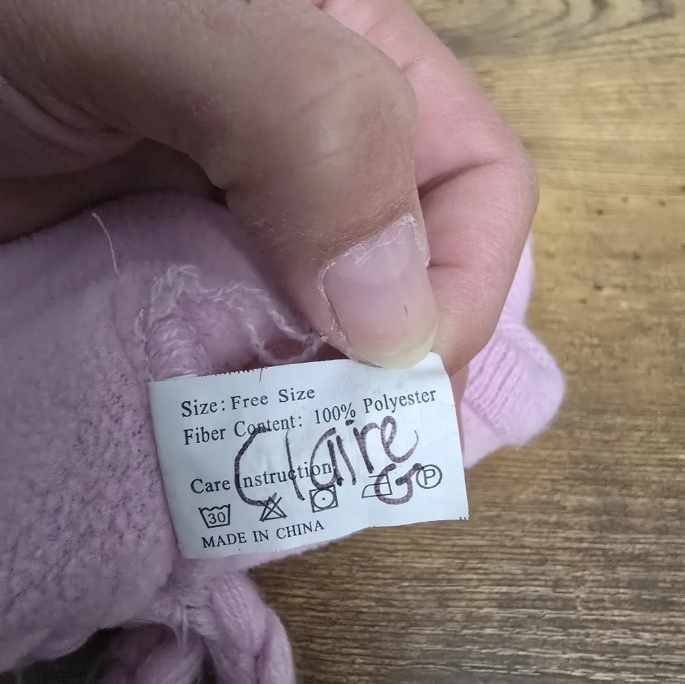 Girls Pink Cat Ear Knit Winter Hat